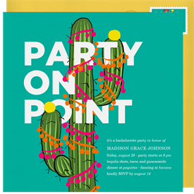 'Party On Point' Bachelorette Party Invitation