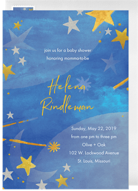 'Sweet And Celestial' Baby Shower Invitation