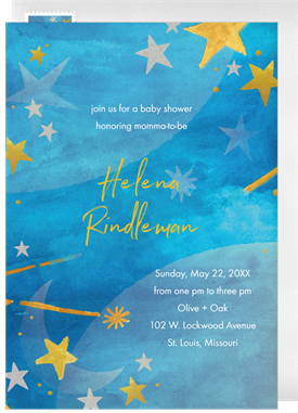 'Sweet And Celestial' Baby Shower Invitation