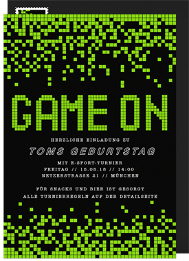 'Game On' Adult Birthday Invitation