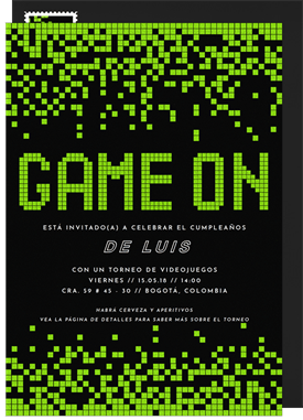 'Game On' Adult Birthday Invitation