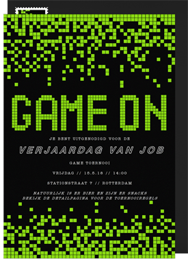 'Game On' Adult Birthday Invitation