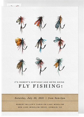 'Fly Fishing Grid' Entertaining Invitation