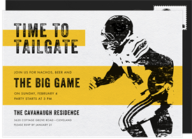 'Time To Tailgate' Superbowl Invitation
