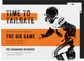 'Time To Tailgate' Superbowl Invitation