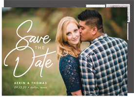 'Casual Script' Wedding Save the Date