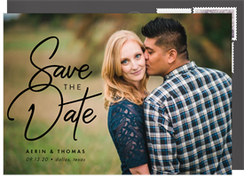 'Casual Script' Wedding Save the Date