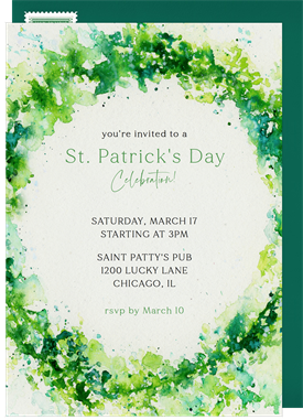 'Bright Greenery' St. Patrick's Day Invitation