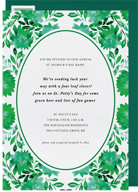 'Irish Florals' St. Patrick's Day Invitation