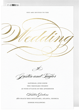 'Beautiful Script' Wedding Invitation