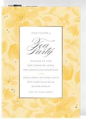 'Elegant Florals' Tea Party Invitation