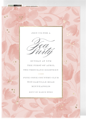 'Elegant Florals' Tea Party Invitation