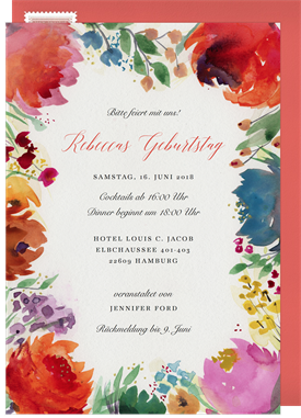 'Bold Bouquet' Adult Birthday Invitation