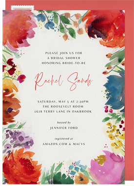 'Bold Bouquet' Bridal Shower Invitation