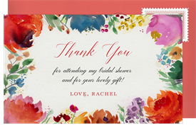 'Bold Bouquet' Bridal Shower Thank You Note