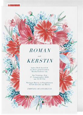 'Vibrant Boho Bouquet' Wedding Invitation