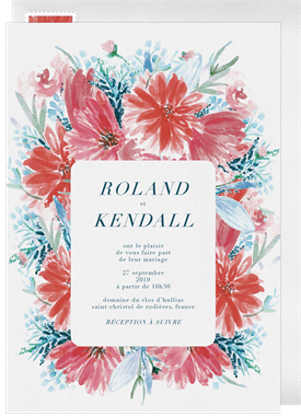 'Vibrant Boho Bouquet' Wedding Invitation