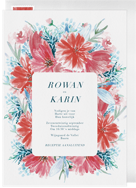 'Vibrant Boho Bouquet' Wedding Invitation