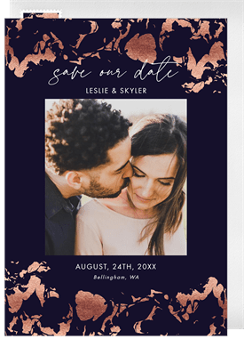 'Metallic Marbling' Wedding Save the Date