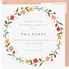 'Bright Spring Florals' Tea Party Invitation