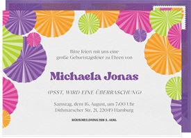 'Paper Pinwheels' Adult Birthday Invitation