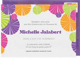 'Paper Pinwheels' Adult Birthday Invitation