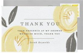 'Full Bloom' Bridal Shower Thank You Note
