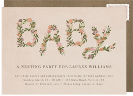 'Baby Flowers' Nesting Party Invitation
