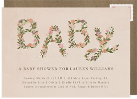 'Baby Flowers' Baby Shower Invitation