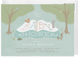 'Woodland Storytime' Baby Shower Invitation