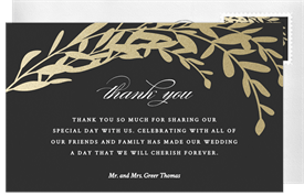 'Classic Foil Laurels' Wedding Thank You Note