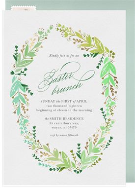 'Vibrant Wreath' Easter Invitation