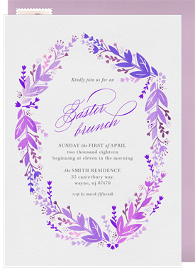 'Vibrant Wreath' Easter Invitation