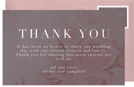 'Antique Florals' Wedding Thank You Note