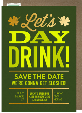 'Let's Day Drink!' St. Patrick's Day Save the Date