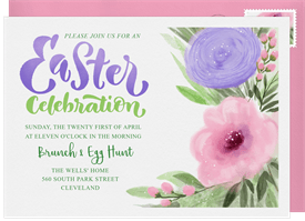 'Floral Duo' Easter Invitation