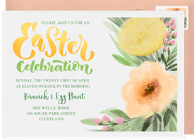 'Floral Duo' Easter Invitation