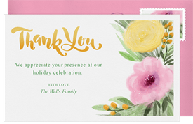 'Floral Duo' Easter Thank You Note
