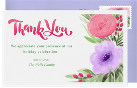 'Floral Duo' Easter Thank You Note