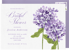 'Hand-painted Hydrangeas' Bridal Shower Invitation