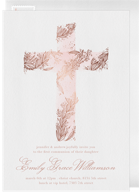 'Beautiful Cross' First Communion Invitation