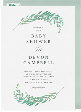 'Pretty Pastel Laurels' Baby Shower Invitation