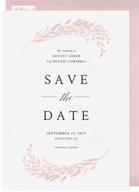 'Pretty Pastel Laurels' Wedding Save the Date