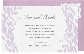 'Pretty Pastel Laurels' Wedding Thank You Note