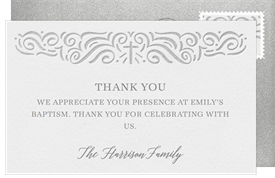 'Border Cross' Baptism Thank You Note