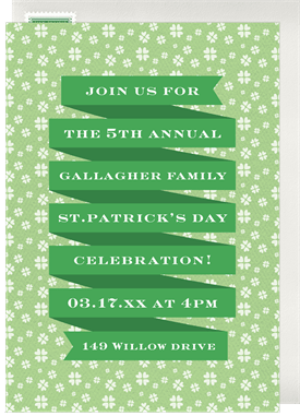 'Oodles Of Shamrocks' St. Patrick's Day Invitation