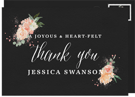 'Peach Blooms' Bridal Shower Thank You Note