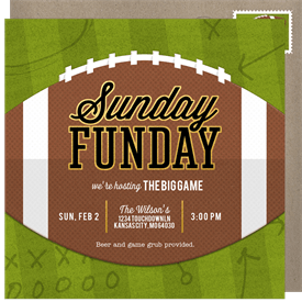 'Sunday Funday' Superbowl Invitation