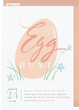 'Cheery Egg Hunt' Easter Invitation