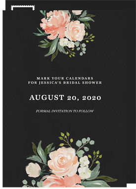 'Peach Blooms' Bridal Shower Save the Date